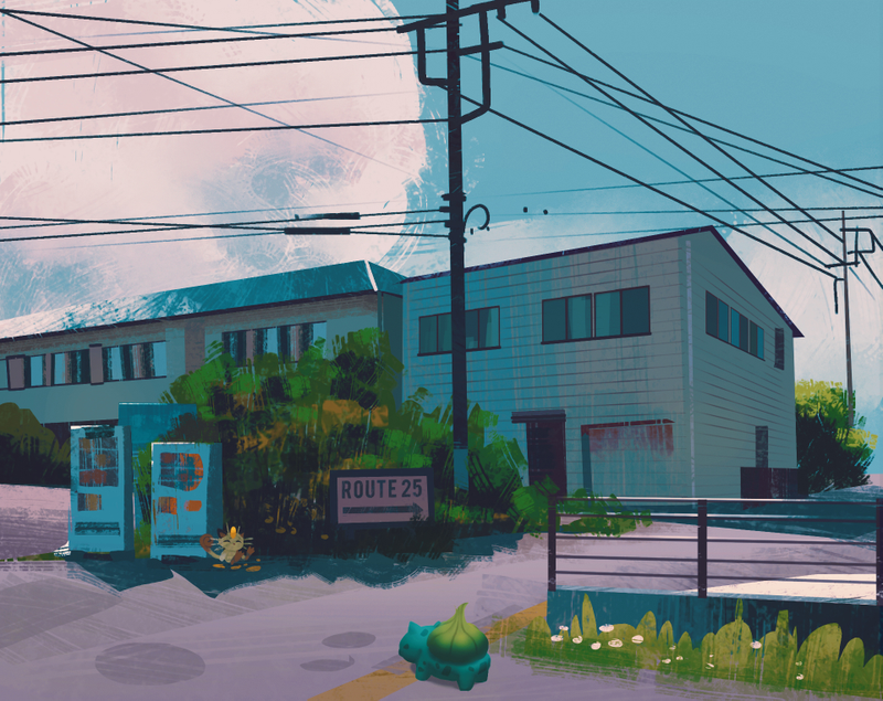 Illustration for article titled Beautiful Paintings Of Pokemon's Kanto Region